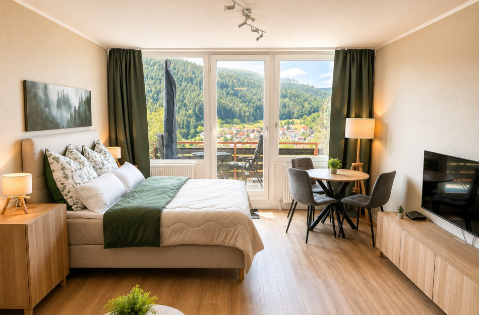 Baiersbronner Rosenberg – Balkon mit Panoramablick – Mein Schwarzwaldhäusle GmbH