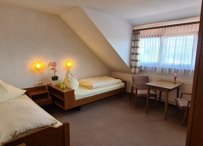 Doppelzimmer Bergblick mit 2 Einzelbetten - Pension Hauber 