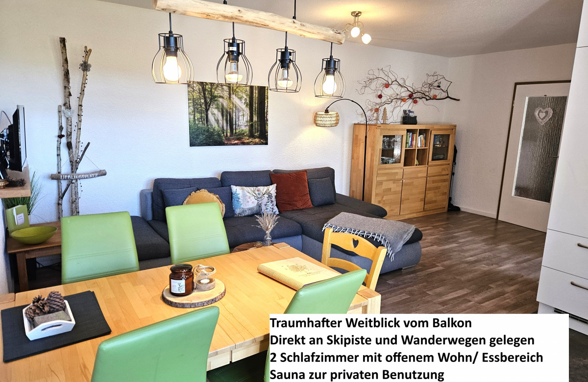 Ferienwohnung Naturverliebt im Schwarzwald - mit Sauna und Panoramabalkon, direkt an Skipiste und Wanderwegen