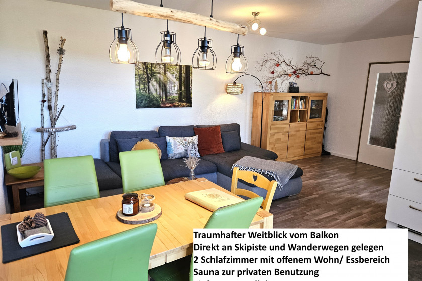 Ferienwohnung Naturverliebt im Schwarzwald - mit Sauna und Panoramabalkon, direkt an Skipiste und Wanderwegen