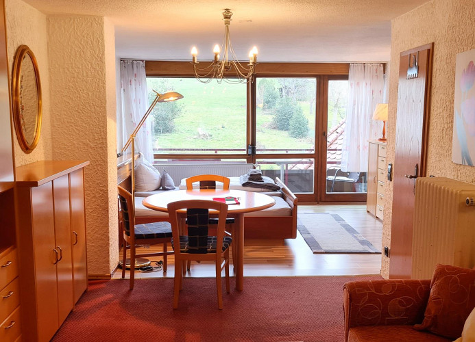 Zi06 Doppelzimmer Schönblick mit Balkon und weiter Blick ins Grüne 